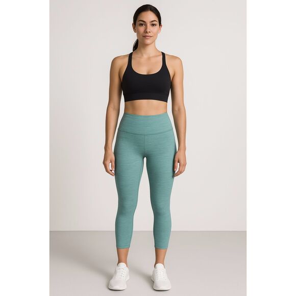 Lululemon Athletica Green Cropped Wunder Train 7/8 Leggings  Women's Size 4 - Picture 1 of 8